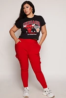 Womens Plus Size NBA Chicago Bulls Crop Top, Black, Size 1X