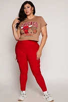 Womens Plus Size NBA Chicago Bulls Crop Top, Brown, Size 1X