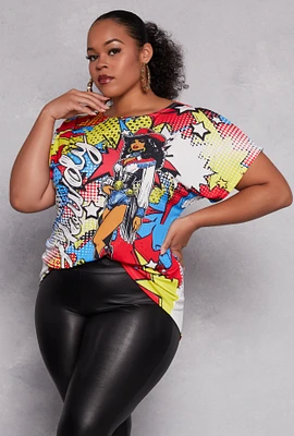 Womens Plus Size Howdy Pop Art Graphic Tee, Multi, Size 1X