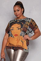 Womens Plus Size Melanin Graphic Tee, Multi, Size 2X