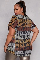 Womens Plus Size Melanin Graphic Tee, Multi, Size 2X