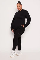 Womens Plus Long Sleeve Hooded Top,