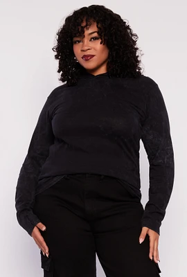 Womens Plus Long Sleeve Hooded Top,