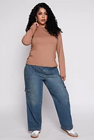 Womens Plus Long Sleeve Crew Neck Tee, 1X