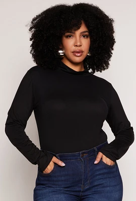 Womens Plus Basic Soft Knit Turtleneck Top, 1X