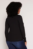 Womens Plus Basic Soft Knit Turtleneck Top,