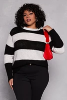 Womens Plus Striped Pullover Sweater,