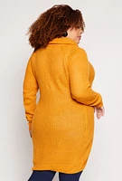 Womens Plus Turtle Neck Tunic Sweater, Yellow,