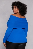 Womens Plus Off The Shoulder Sweater,