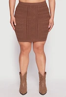 Womens Plus Daisy Cable Knit Pencil Skirt,