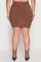 Womens Plus Daisy Cable Knit Pencil Skirt,