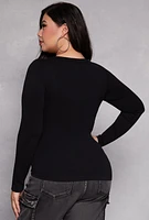 Womens Plus Seamless Zip Front Top,