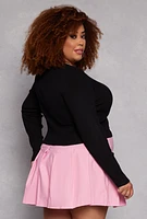 Womens Plus Size Almost Famous Bow Detail Sweater, Black, Size 2X