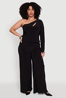 Womens Plus Wide Waist Palazzo Pants, 3X