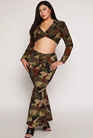 Womens Plus Size Camo Hyperstretch Cropped Jacket, Green, Size 1X