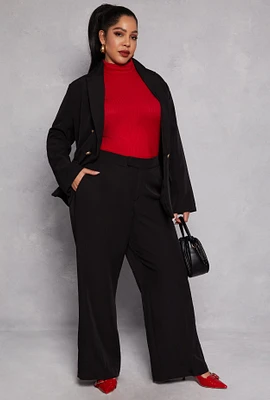 Womens Plus Wide Leg Trousers,