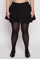 Womens Plus High Waist Tiered Skort,