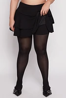 Womens Plus High Waist Tiered Skort,