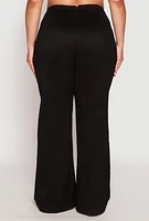 Womens Plus Faux Suede Decorative Stitch Pants,