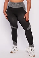 Womens Plus Seamless Two Tone Leggings,