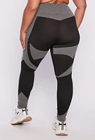 Womens Plus Seamless Two Tone Leggings,