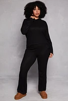 Womens Plus Size Pullover Hooded Sweatshirt, Black, Size 1X