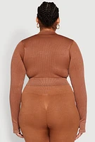 Womens Plus Size Daisy Acid Wash Track Jacket, Brown, Size 3X