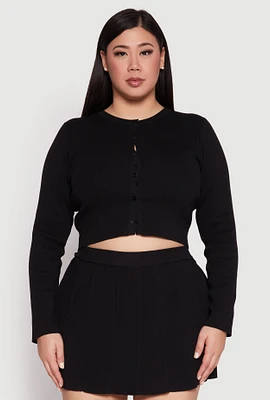 Womens Plus Daisy Cropped Cardigan,