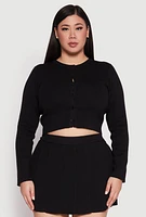Womens Plus Daisy Cropped Cardigan,