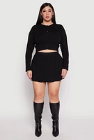 Womens Plus Daisy Cropped Cardigan,
