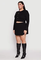 Womens Plus Daisy Cropped Cardigan,