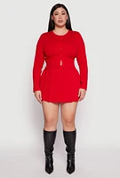 Womens Plus Size Daisy Cropped Cardigan, Red, Size 1X