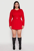 Womens Plus Size Daisy High Waisted Pleated Skort, Red, Size 1X