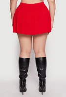 Womens Plus Size Daisy High Waisted Pleated Skort, Red, Size 1X