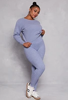 Womens Plus Daisy Cable Knit Sweater,
