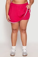 Womens Plus Daisy Contrast Trim Pleated Tennis Skirt, 1X