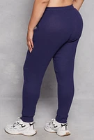 Womens Plus Daisy Ribbed Brushed Knit Joggers,