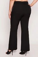 Womens Plus Size Flared Dress Pants, Black, Size 1X