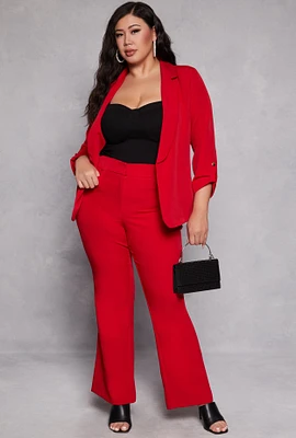 Womens Plus Size Flared Dress Pants, Red, Size 3X