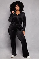 Womens Plus Iris Velour Hooded Sweatshirt,