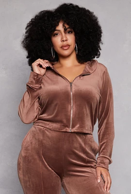 Womens Plus Iris Velour Hooded Sweatshirt, 1X