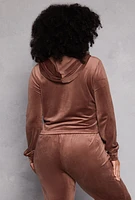 Womens Plus Size Iris Velour Hooded Sweatshirt, Brown, Size 1X