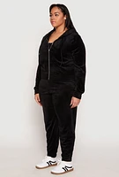Womens Plus Iris Velour Cropped Hooded Sweatshirt,