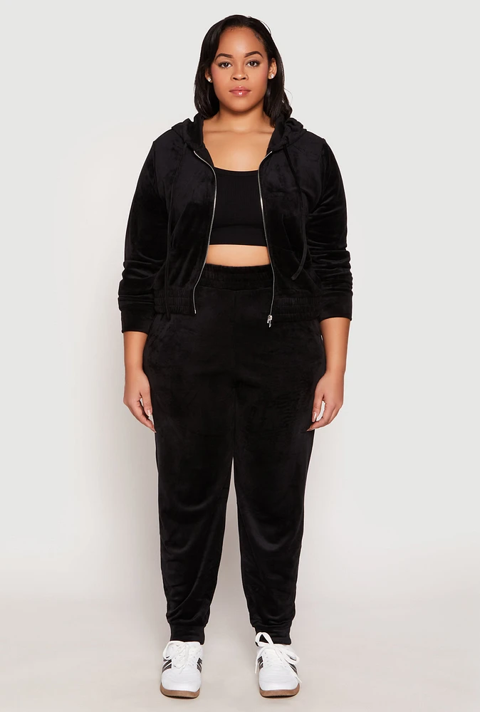 Womens Plus Iris Velour Joggers,