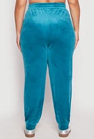 Womens Plus Size Iris Velour Joggers, Green, Size 3X