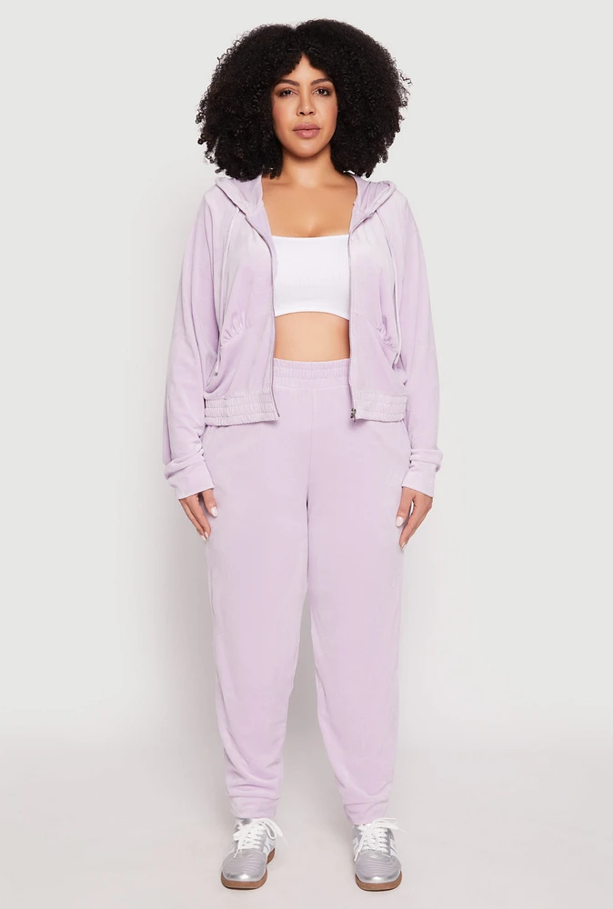 Womens Plus Iris Velour Joggers,