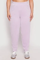 Womens Plus Size Iris Velour Joggers, Purple, Size 1X