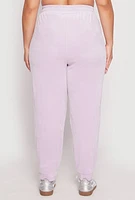 Womens Plus Size Iris Velour Joggers, Purple, Size 1X