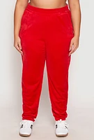 Womens Plus Size Iris Velour Joggers, Red, Size 2X