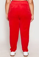 Womens Plus Size Iris Velour Joggers, Red, Size 2X